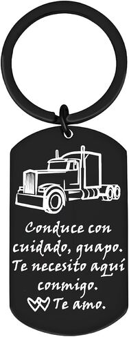 Spanish Drive Safe Keychain for Truck Drivers, I Need You Here with Me Gifts for Him Men Boyfriend Husband in Saudi Arabia