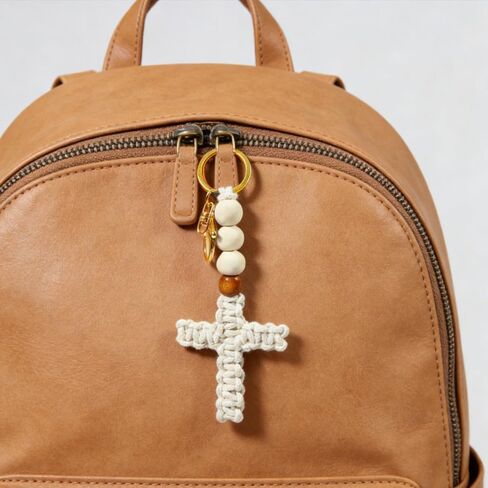 6 Pcs Handmade Cross Keychain Christian Keychains Jesus Gifts Cute Car Key Chains Bag Charm for Women Men in Saudi Arabia