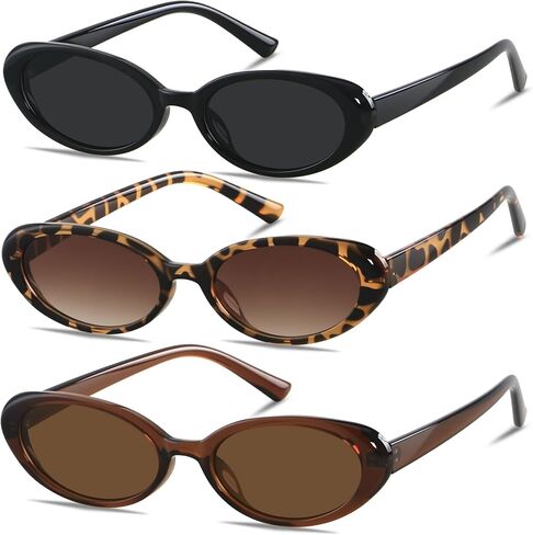 LYZOIT Retro Oval Sunglasses Womens Vintage 90s Chic Small Fashion Round Sun Glasses in Saudi Arabia