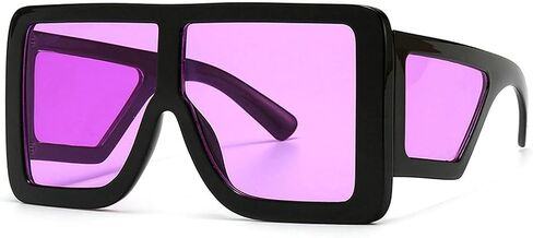 COTIA Oversize Square Shield Sunglasses Men Women Vintage Flat Top One-piece Mirror Big Frame Mask Full Frame Goggle in Kuwait
