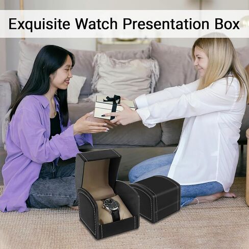 12 Pack Single Watch Case,Black PU Leather Gift Display,Jewelry Storage Case with Pillow Cushion, Wristwatch Travel Organizer,Watch Display Holder for Women and Men in Saudi Arabia