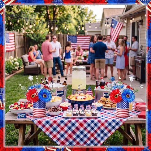 LemonRoad 3 Sets 4th of July Centerpieces for Tables Patriotic Vase Red White and Blue Artificial Flowers Decoration for Independence Day Patriotic Table Home Party Supplies Decor in Saudi Arabia
