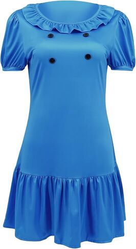 Lucy Costume Women Sally Brown Costumes Charlie Character Cosplay Halloween Puff Sleeve Dress for Adult in Saudi Arabia