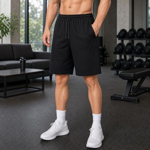 Men's Lightweight Sweat Shorts with Drawstring Athletic Running Gym Workout Lounge Shorts in Kuwait