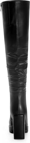 ANN CREEK Knee High Boots for Women Long Slouchy Boots Women’s Tall Boots High Block Heel Side Zipper Square Toe in Saudi Arabia