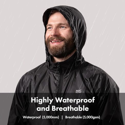 Mac in a Sac StormMac Men's Waterproof Packable Rain Jacket – Windproof Hooded Coat with Reflective Details in Saudi Arabia