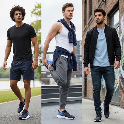 Mens Running Shoes Men Casual Breathable Non Slip Walking Shoes Comfortable Mesh Tennis Sneakers for Gym Workout Training in Kuwait