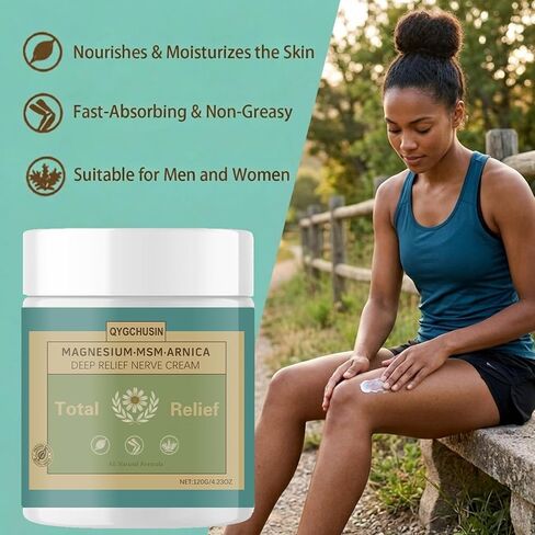 Total Relief Magnesium Soothing Cream,Magnesium Chloride with Arnica,MSM | Fast-Absorbing,Daily Nourishment for Hands, Feet, Knees, Neck & Back, 4OZ in Saudi Arabia