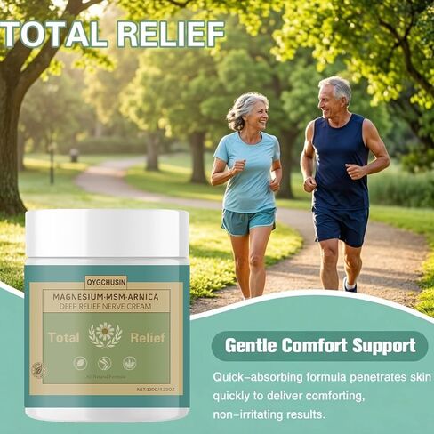 Total Relief Magnesium Soothing Cream,Magnesium Chloride with Arnica,MSM | Fast-Absorbing,Daily Nourishment for Hands, Feet, Knees, Neck & Back, 4OZ in Saudi Arabia