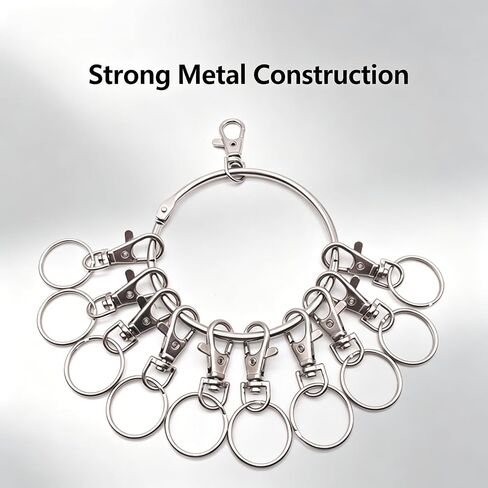 Large Key Ring Hoop, Big Key Ring Holder | with 10 Detachable Swivel Clasps, Portable Key Organizer for Office Warehouse School Home (Silver, 8.8cm) in Saudi Arabia