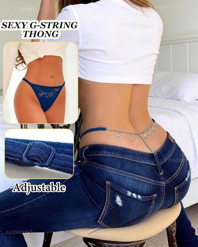 Sexy Lace Panties for Women 3 Pack, Boyshorts Cheeky Underwear, Rhinestone G String Thong & Floral Lace Shorts Set in Saudi Arabia