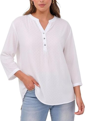 Women's Embellished Sparkly Tunic Tops 3/4 Length Sleeve Womens Tops V Neck Casual Sparkle Blouses in Saudi Arabia