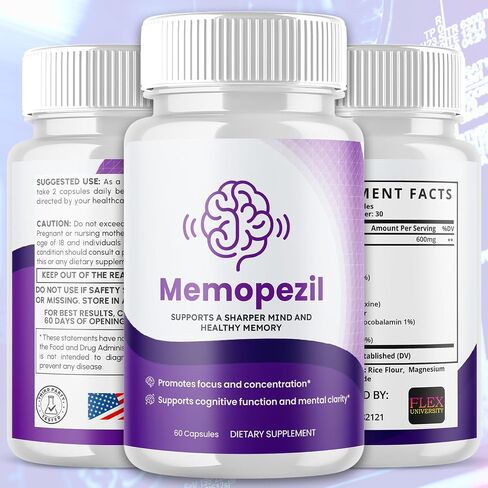 (2 Pack) Memopezil Brain Capsules, Memopezil Pills with All Natural Ingredients, Advanced Formula Health and Wellness Support Supplement Pills with Maximum Strength Multivitamins Support(120 Capsules) in Saudi Arabia