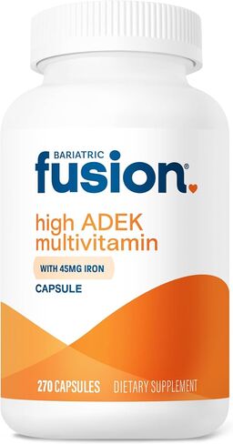Bariatric Fusion High ADEK Multivitamin Capsule with 45mg Iron | Multi for Duodenal Switch Surgery Patients | Easy to Swallow Vitamin | 270 Capsules | 3 Month Supply in Saudi Arabia