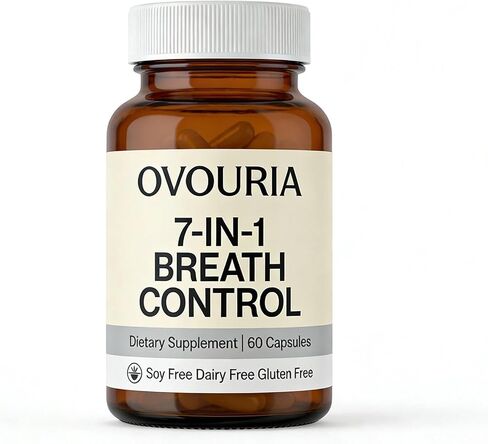 Ovouria Breath and Gut Balance - 7-in-1 Breath Control, Targets Bad Breath at The Gut Root, Natural Ingredients with Probiotics, Vegan Gluten-Free, 60 Capsules(1pc) in Saudi Arabia