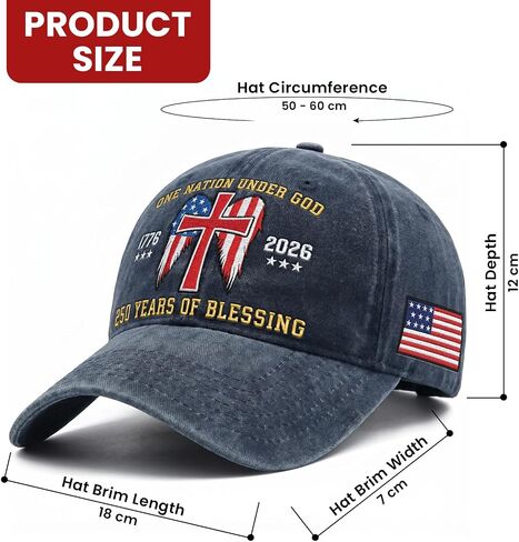 4th of July 250th Anniversary USA Hat - Embroidery United States 250th Anniversary Hat, Patriotic 1776-2026 Cap for Man Dad Grandpa, Patriots Gifts for Men Women, Commemorative Cap on Independence Day in Saudi Arabia