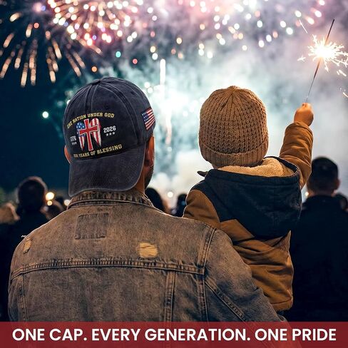 4th of July 250th Anniversary USA Hat - Embroidery United States 250th Anniversary Hat, Patriotic 1776-2026 Cap for Man Dad Grandpa, Patriots Gifts for Men Women, Commemorative Cap on Independence Day in Saudi Arabia
