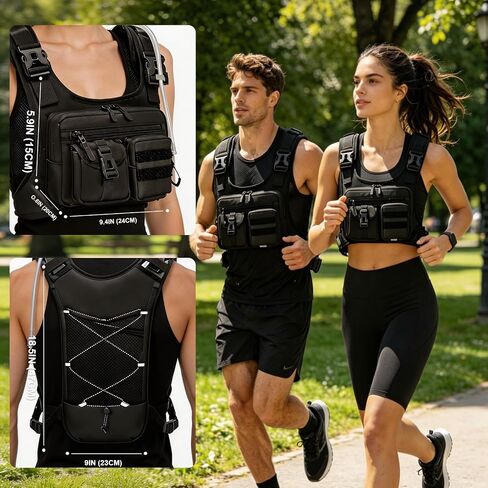 Running Vest Hydration Backpack with 2L Water Bladder and Survival Whistle,Lightweight Running Vest for Women Men,Breathable Hiking Backpack Water Backpack Chest Pack for Marathon,Cycling,Hiking in Saudi Arabia