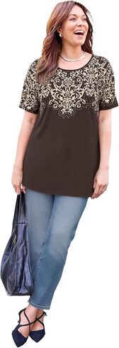 Catherines Women's Plus Size Dolman Sleeve Printed Tunic in Saudi Arabia