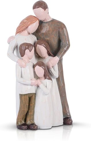 Figurines Family of 5, Father Son Mother and 2 Daughters Figurine, Sculpted Hand-Painted Resin Family Statue Sculpture, Sentimental Love Home Decor, Gift for Mother’s Day, Father’s Day in Saudi Arabia