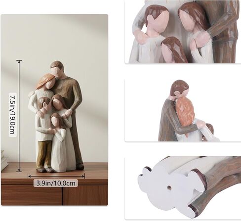 Figurines Family of 5, Father Son Mother and 2 Daughters Figurine, Sculpted Hand-Painted Resin Family Statue Sculpture, Sentimental Love Home Decor, Gift for Mother’s Day, Father’s Day in Saudi Arabia