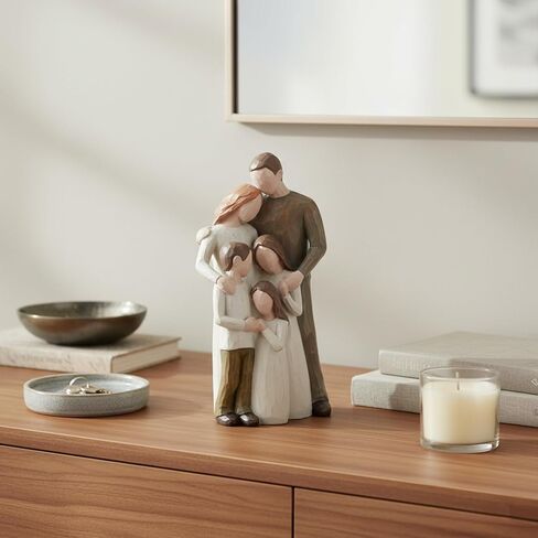 Figurines Family of 5, Father Son Mother and 2 Daughters Figurine, Sculpted Hand-Painted Resin Family Statue Sculpture, Sentimental Love Home Decor, Gift for Mother’s Day, Father’s Day in Saudi Arabia