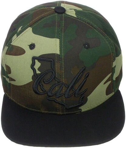 Top Level Cali High Definition Embroidery Snapback Baseball Cap Hat Camo/Black in Saudi Arabia