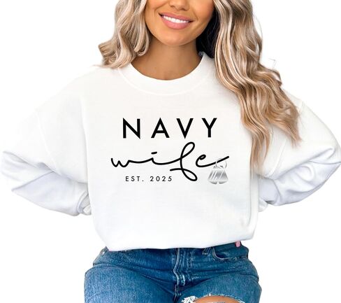 Navy Wife Personalized Military Sweatshirt, Royal Canadian Military Wife Sweatshirt, Proud Navy Wifey Crewneck in Kuwait