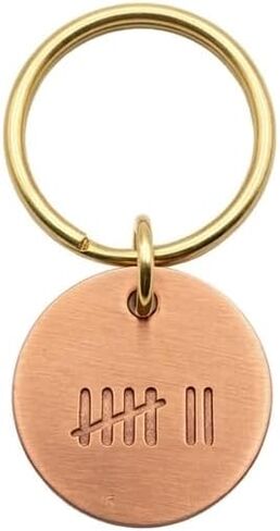 Copper Key Tag with Engraved Tally Marks - Personalized Wedding or Birthday Gift - Unique and Thoughtful Present in Saudi Arabia