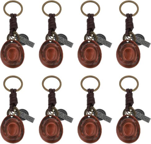 TENDYCOCO Vintage Cowboy Hat Keychain 8-Pack Metal Key Ring Fashionable Western Key Holder for Men Car Bag Backpack Accessories 4.01X1.33X3.14In in Kuwait