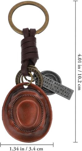 TENDYCOCO Vintage Cowboy Hat Keychain 8-Pack Metal Key Ring Fashionable Western Key Holder for Men Car Bag Backpack Accessories 4.01X1.33X3.14In in Kuwait