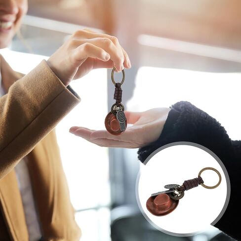 TENDYCOCO Vintage Cowboy Hat Keychain 8-Pack Metal Key Ring Fashionable Western Key Holder for Men Car Bag Backpack Accessories 4.01X1.33X3.14In in Kuwait