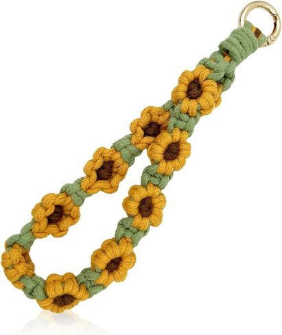 Bohemian Woven Keychain Wristlet – Handmade Cotton Thread Keyring Holder Bracelet & Wrist Lanyard for Women, Exquisite Keychain Accessory in Saudi Arabia