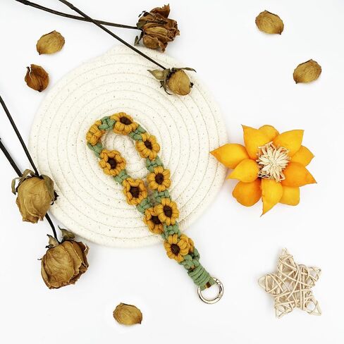 Bohemian Woven Keychain Wristlet – Handmade Cotton Thread Keyring Holder Bracelet & Wrist Lanyard for Women, Exquisite Keychain Accessory in Saudi Arabia