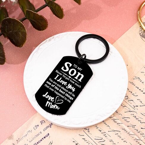 Father Day Keychain For Son From Mom To My Son Keychain From Mom Unique Gift For Adult Sons Father'S Day Birthday Wedding Christmas Key chain Gifts in Saudi Arabia