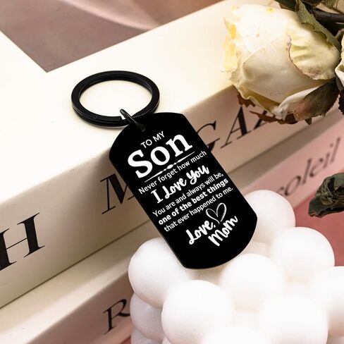 Father Day Keychain For Son From Mom To My Son Keychain From Mom Unique Gift For Adult Sons Father'S Day Birthday Wedding Christmas Key chain Gifts in Saudi Arabia