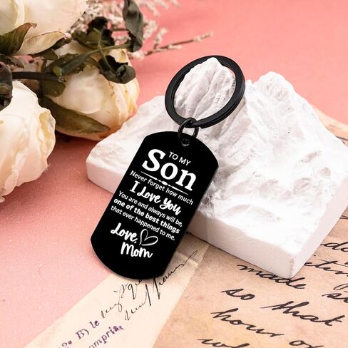 Father Day Keychain For Son From Mom To My Son Keychain From Mom Unique Gift For Adult Sons Father'S Day Birthday Wedding Christmas Key chain Gifts in Saudi Arabia