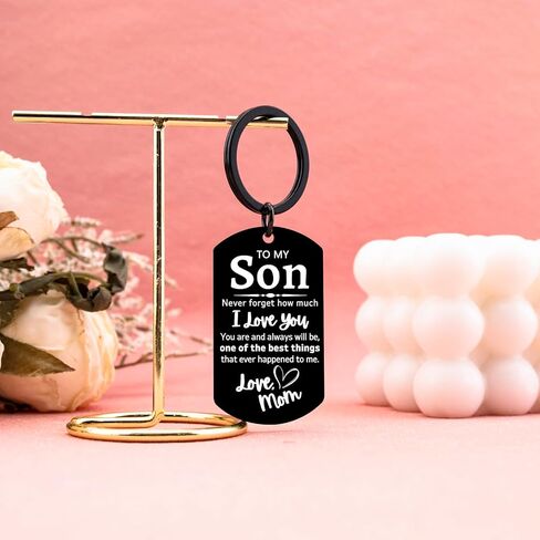 Father Day Keychain For Son From Mom To My Son Keychain From Mom Unique Gift For Adult Sons Father'S Day Birthday Wedding Christmas Key chain Gifts in Saudi Arabia