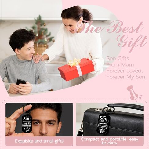 Father Day Keychain For Son From Mom To My Son Keychain From Mom Unique Gift For Adult Sons Father'S Day Birthday Wedding Christmas Key chain Gifts in Saudi Arabia