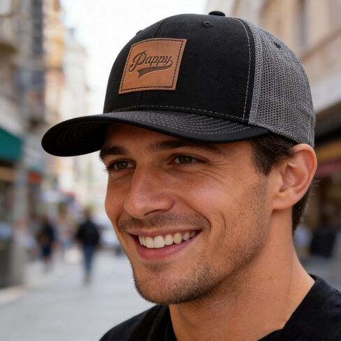 Daddy Hat,Pappy Trucker Hat Structured Classic Adjustable Papa Snapback Baseball Cap Black in Saudi Arabia