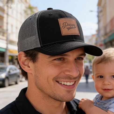 Daddy Hat,Pappy Trucker Hat Structured Classic Adjustable Papa Snapback Baseball Cap Black in Saudi Arabia