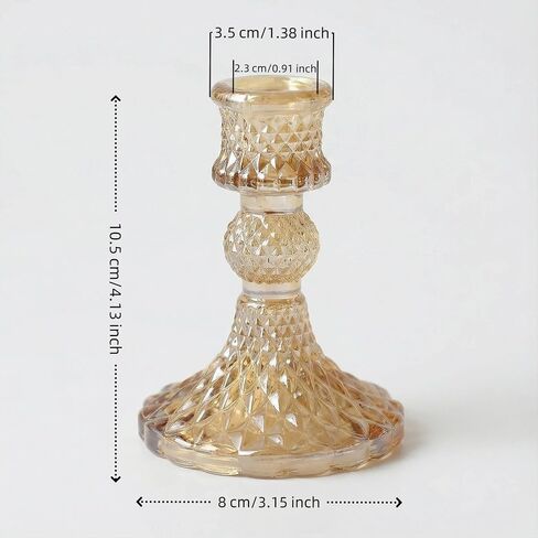 A Set of 4 Golden Glass conical candlesticks for Center Decoration on the Dining Table, for Weddings, Parties, Thanksgiving, and Christmas. in Kuwait