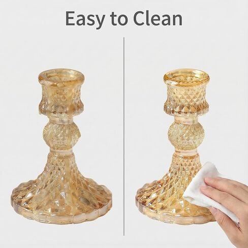 A Set of 4 Golden Glass conical candlesticks for Center Decoration on the Dining Table, for Weddings, Parties, Thanksgiving, and Christmas. in Kuwait