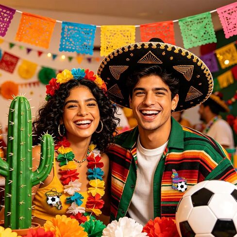 4 Pcs Mexican Soccer Brooch Pin Set,Mexican Fiesta Cactus Pinata Taco Sombrero with Football Enamel Pins World Cup Soccer Fans Gifts Backpack Badges for Mexican Party Favors Women Man Accessories in Kuwait