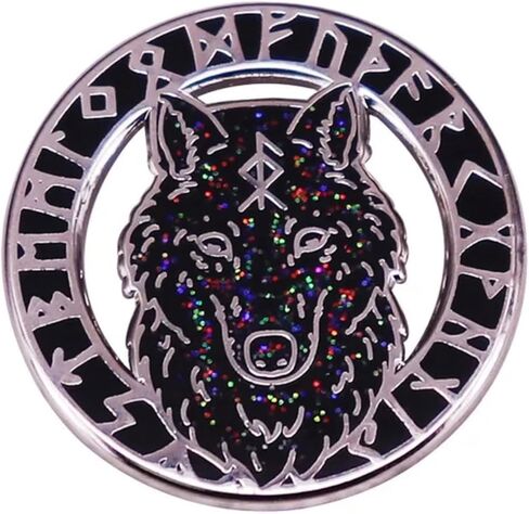 Fenrir Wolf Celtic Norse Viking Rune Runic Symbols God Odin Ragnarok 1.1" Enamel Pin in Kuwait