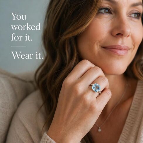 Statement Blue Topaz Cushion Cut Ring 12x12mm – 925 Solid Sterling Silver with 3 Micron Gold Plating – Natural Gemstone, Scandinavian Handmade Fine Jewelry for Women in Saudi Arabia
