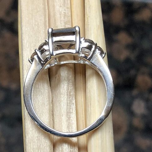 Genuine 4ct Smoky Topaz 925 Solid Sterling Silver Ring Size 5, 6, 7, 8, 9 in Saudi Arabia