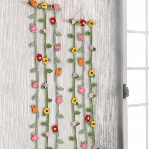 2 Pcs Crochet Flowers Hanging Plant Daisy Sunflower for Accessories Car Flower Arrangement Artifical Sunflower and Wildflowers Crochet Flower for Women Girls Birthday Christmas Party Home in Saudi Arabia