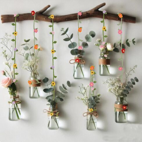 2 Pcs Crochet Flowers Hanging Plant Daisy Sunflower for Accessories Car Flower Arrangement Artifical Sunflower and Wildflowers Crochet Flower for Women Girls Birthday Christmas Party Home in Saudi Arabia