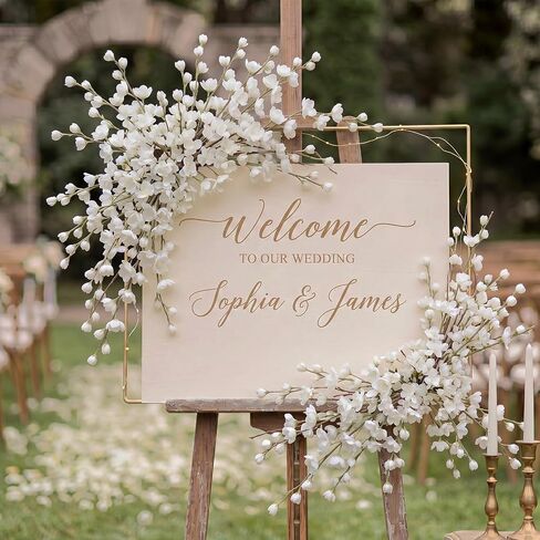 6 Pcs Artificial Blossom Long Stems, 43" Faux Silk Flower Branches for Tall Vase, Fake Cherry Blossom Branches for Home Wedding Table Centerpiece DIY Floral Bouquet Arrangement Decor(White) in Kuwait